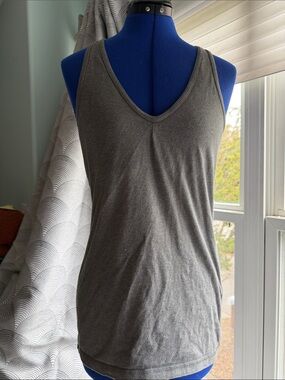 Bloom Gray V-Neck Tank Top. Great for yoga or casual wear.